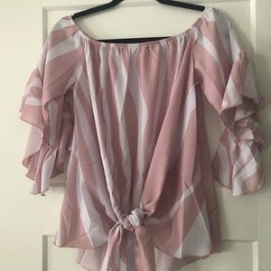 Pink tie up top